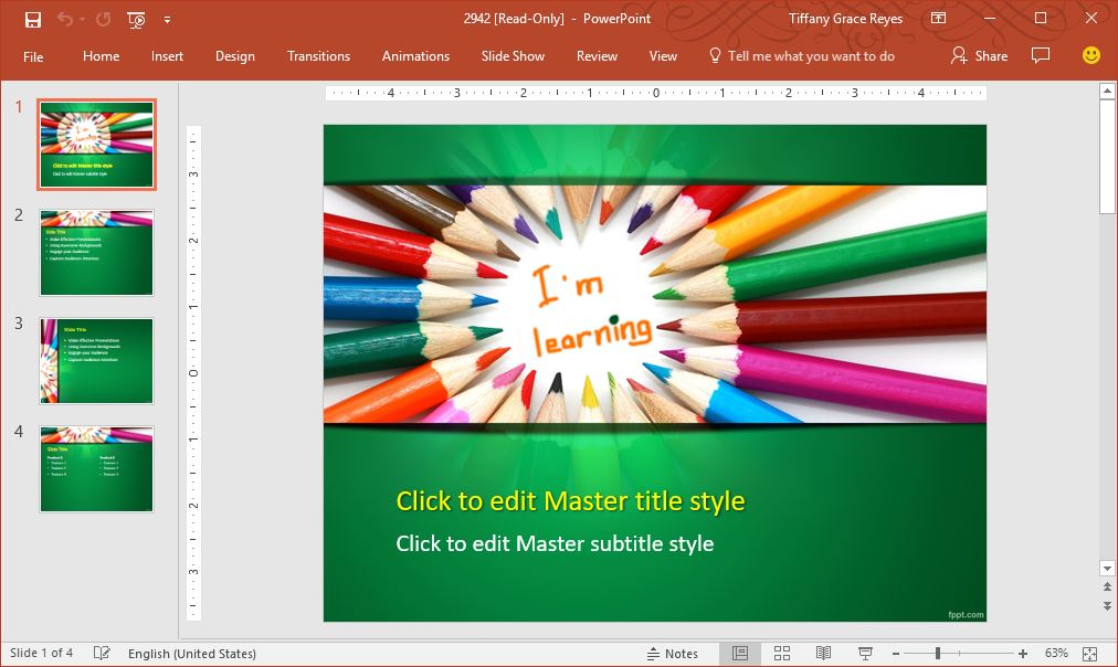 colorful learning education powerpoint template