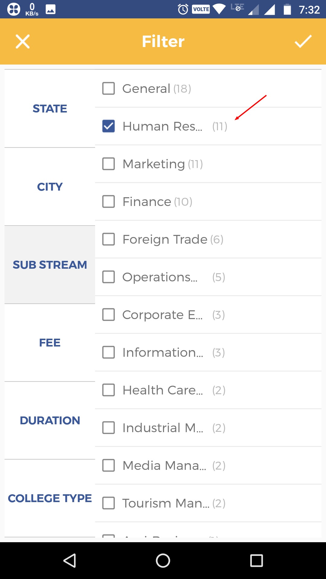 Collegedunai substream filter