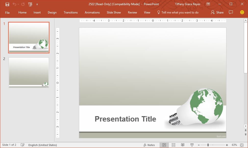 green earth idea powerpoint template