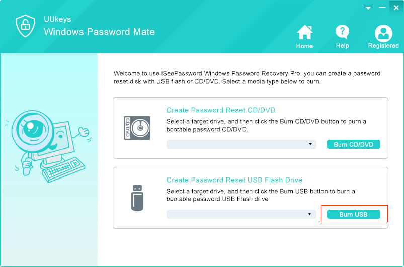 select usb windows password mate