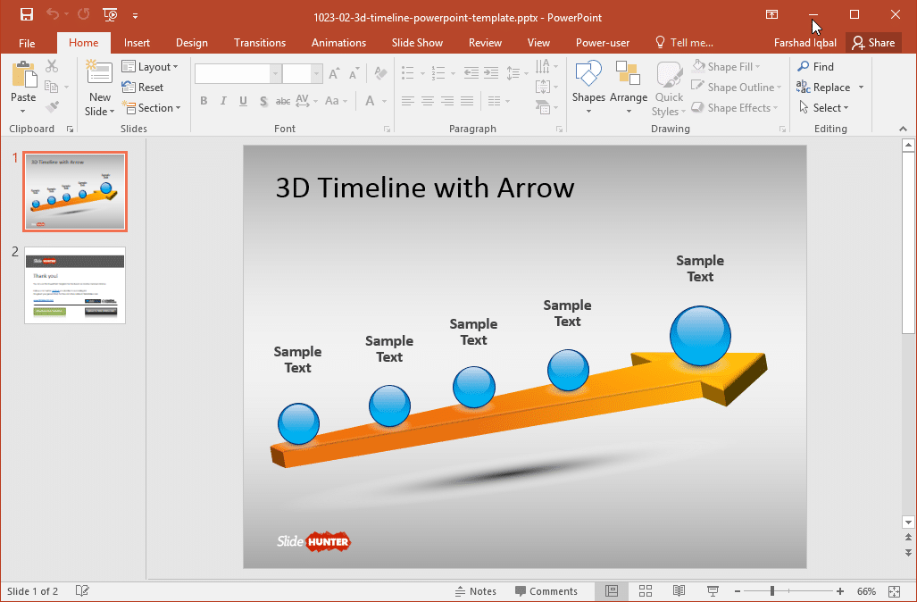 3d timeline powerpoint template