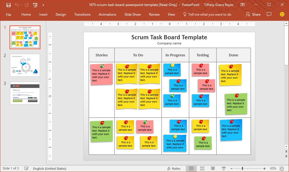scrum task board template