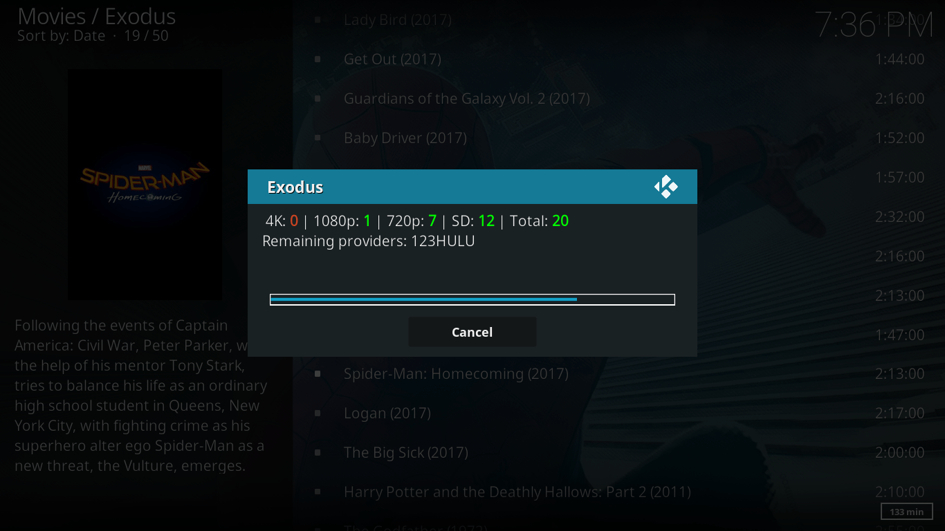 Kodi Exodus loading pop up Kodi Exodus loading pop up