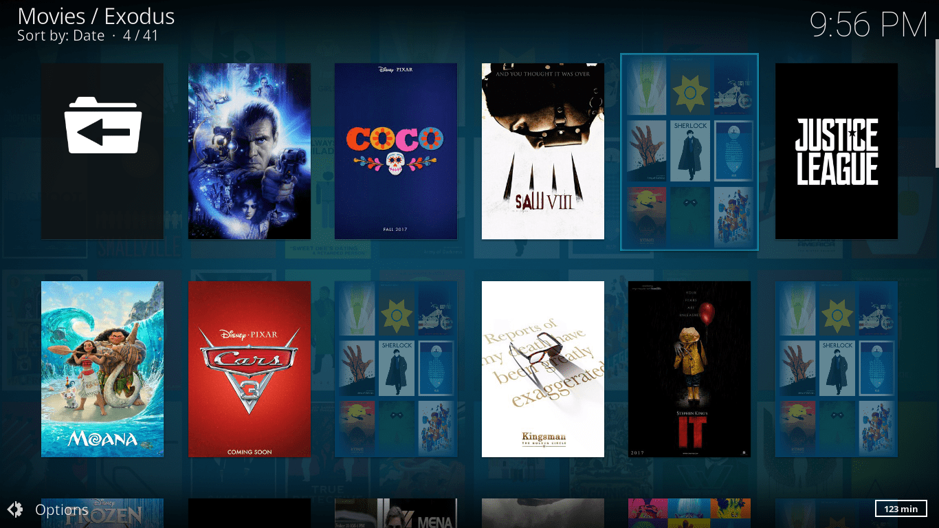 Kodi Home screen