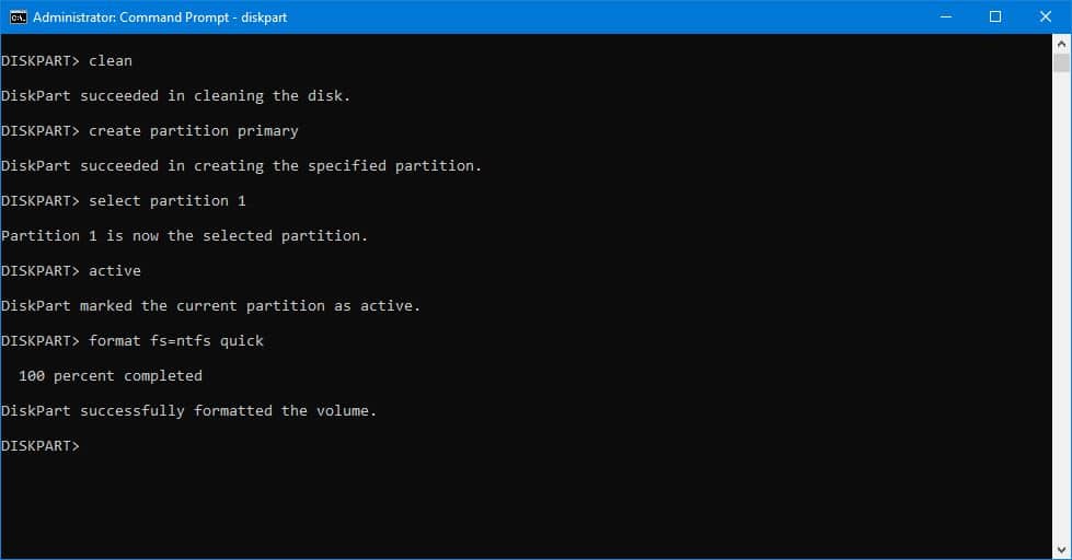 NTFS format using CMD