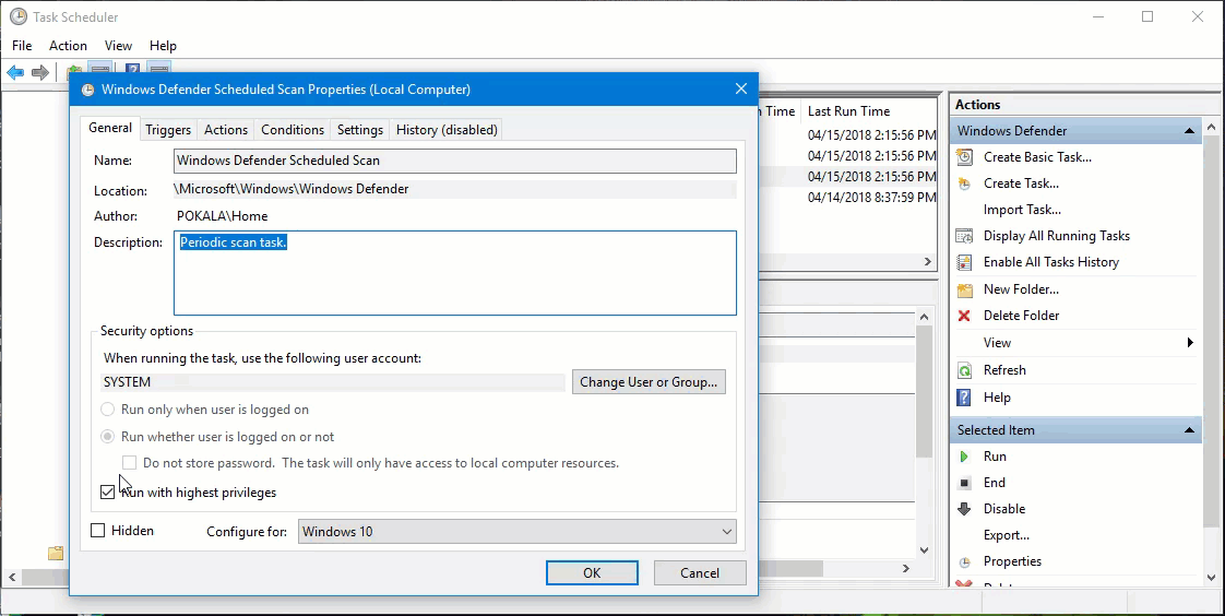 disable windows defender scheduled scan