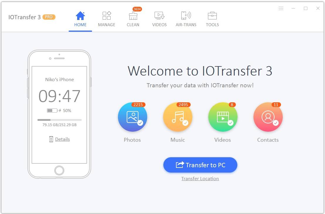 Iotransfer homepage