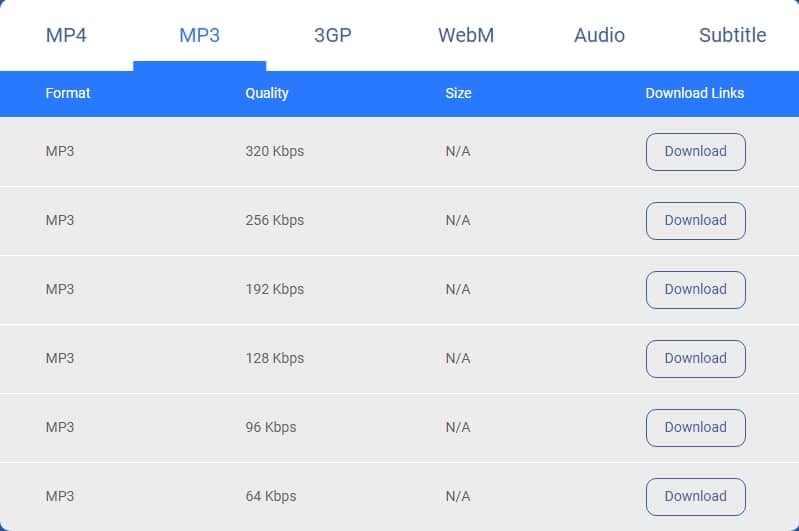 Download mp3 files using vidpaw