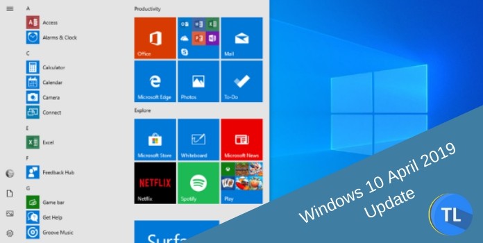 Windows 10 april 2019 update features