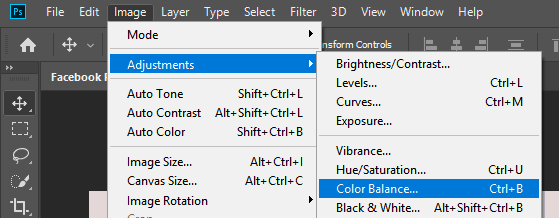 Adjusting image in photoshop