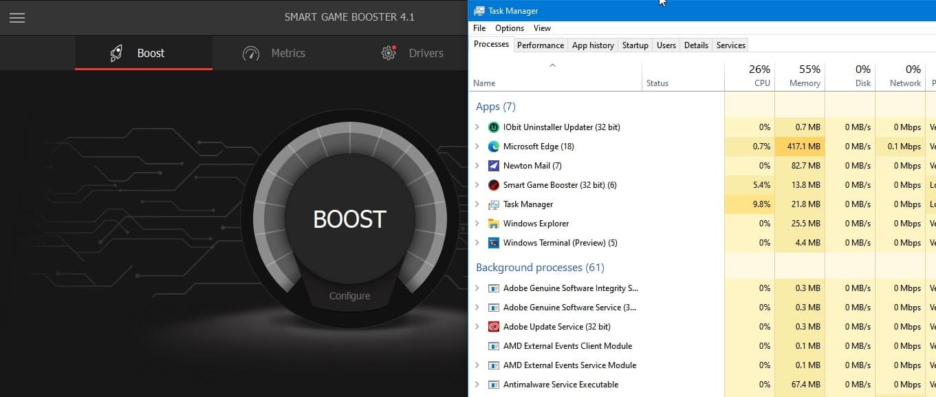 Before using boost in smart game booster