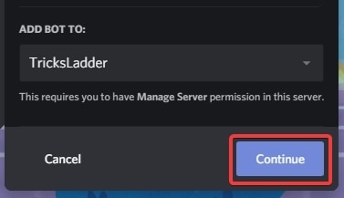 Selecting discord server for discord bot