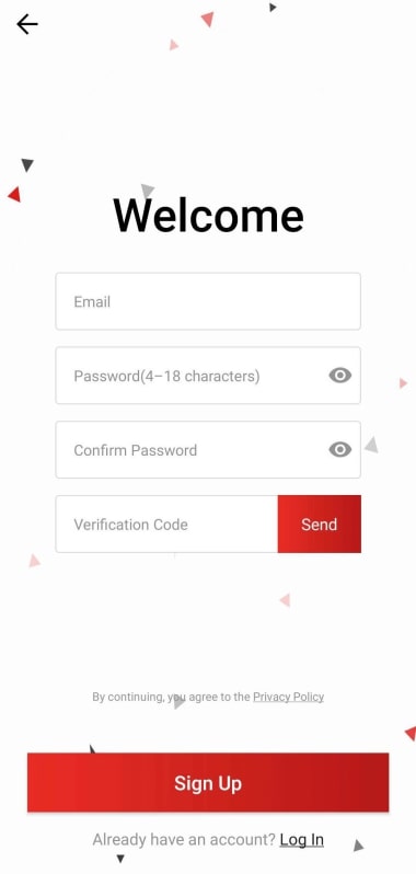Youberup signup screen