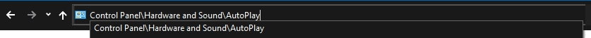 Navigating to autoplay in control panel
